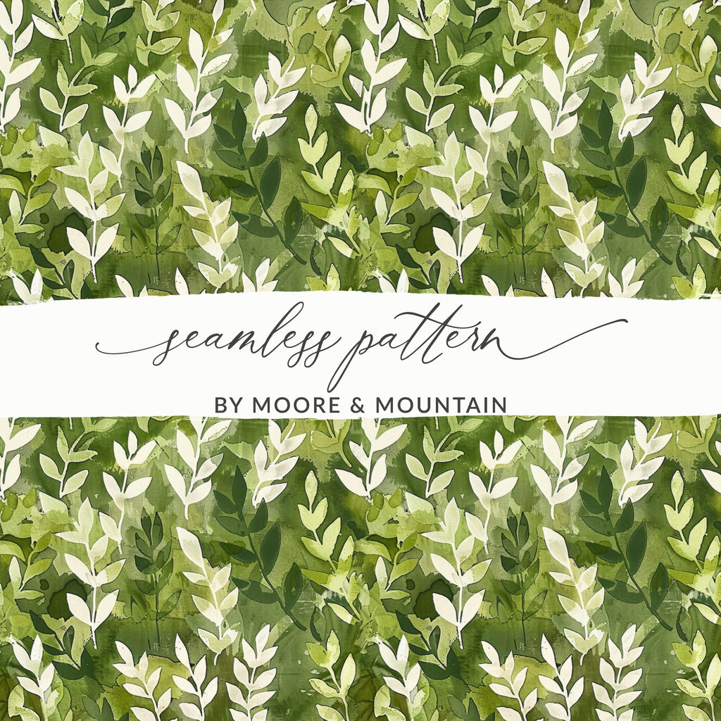 Seamless Green Leaf Pattern by Moore & Mountain