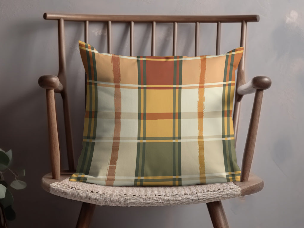 Vibrant Multicolor Plaid Decorative Cushion Cover
