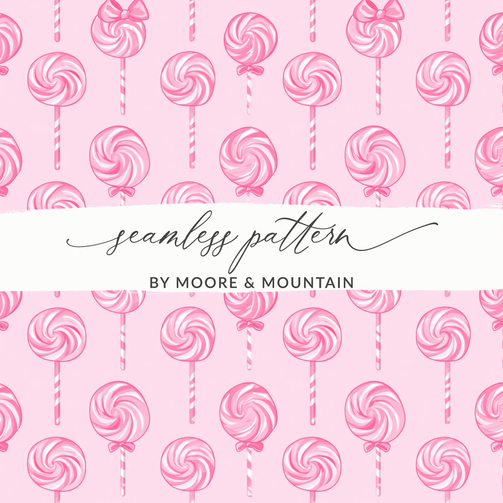 Pink Lollipop Seamless Pattern Design by Moore Mountain