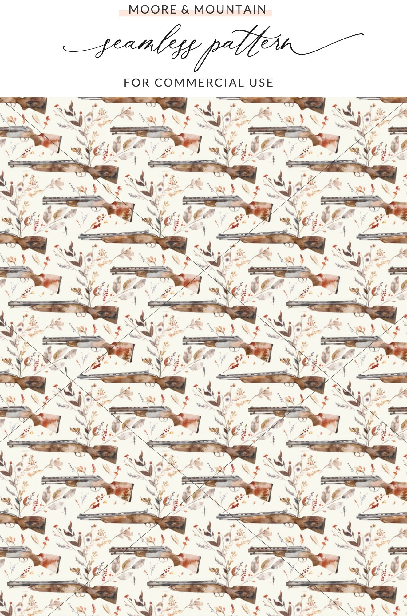 Moore & Mountain Seamless Pattern For Commercial Use