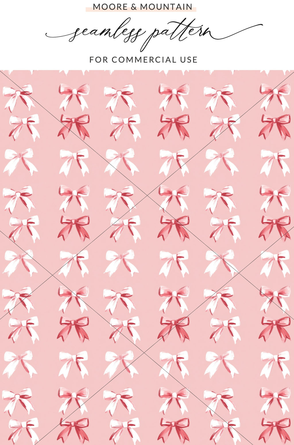 Seamless Pink and White Bow Pattern for Commercial Use