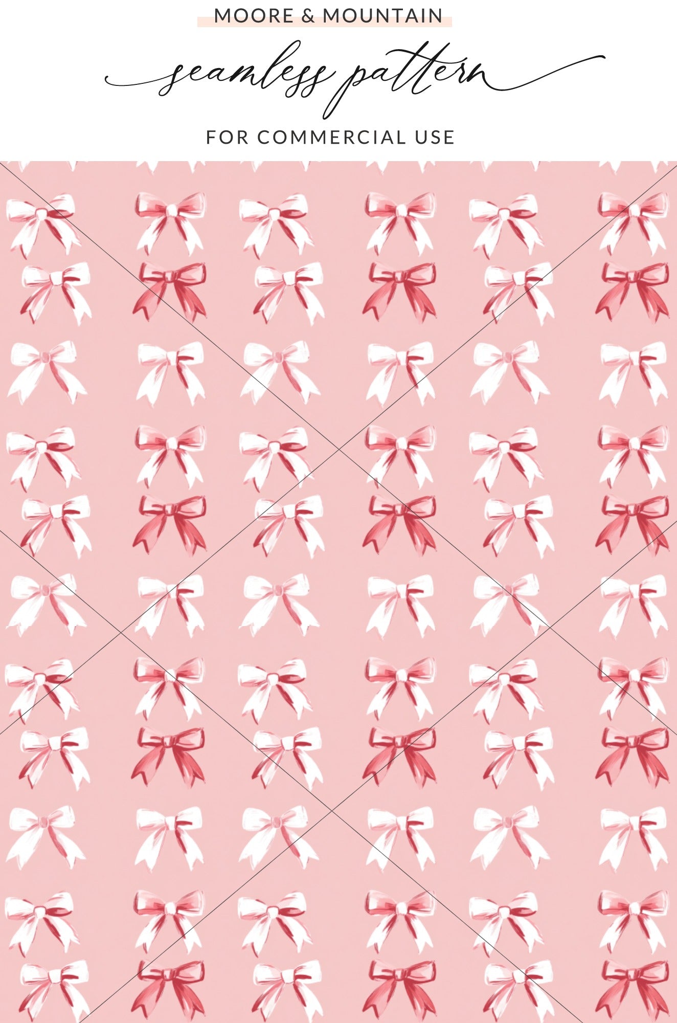 Seamless Pink and White Bow Pattern for Commercial Use