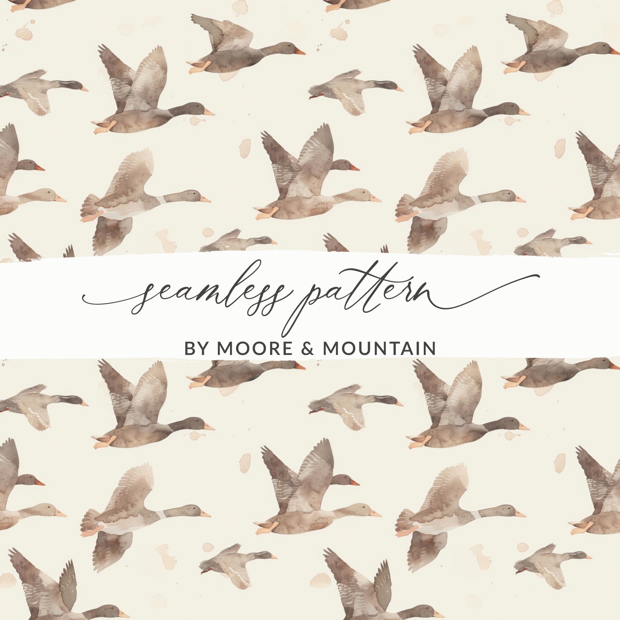 Flying Ducks Seamless Pattern by Moore & Mountain