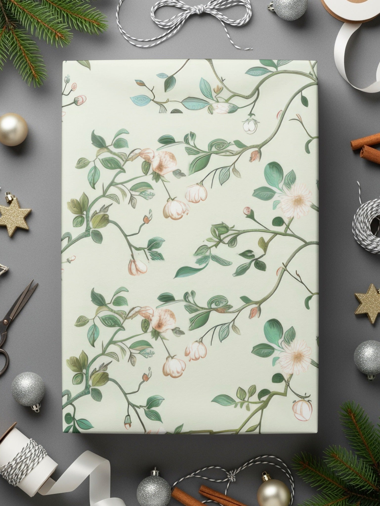 Digital Floral Pattern, Seamless Blossom Design, Chinoiserie Style, Flower Wallpaper, Printable Fabric Pattern, Floral Digital Paper - Moore and Mountain