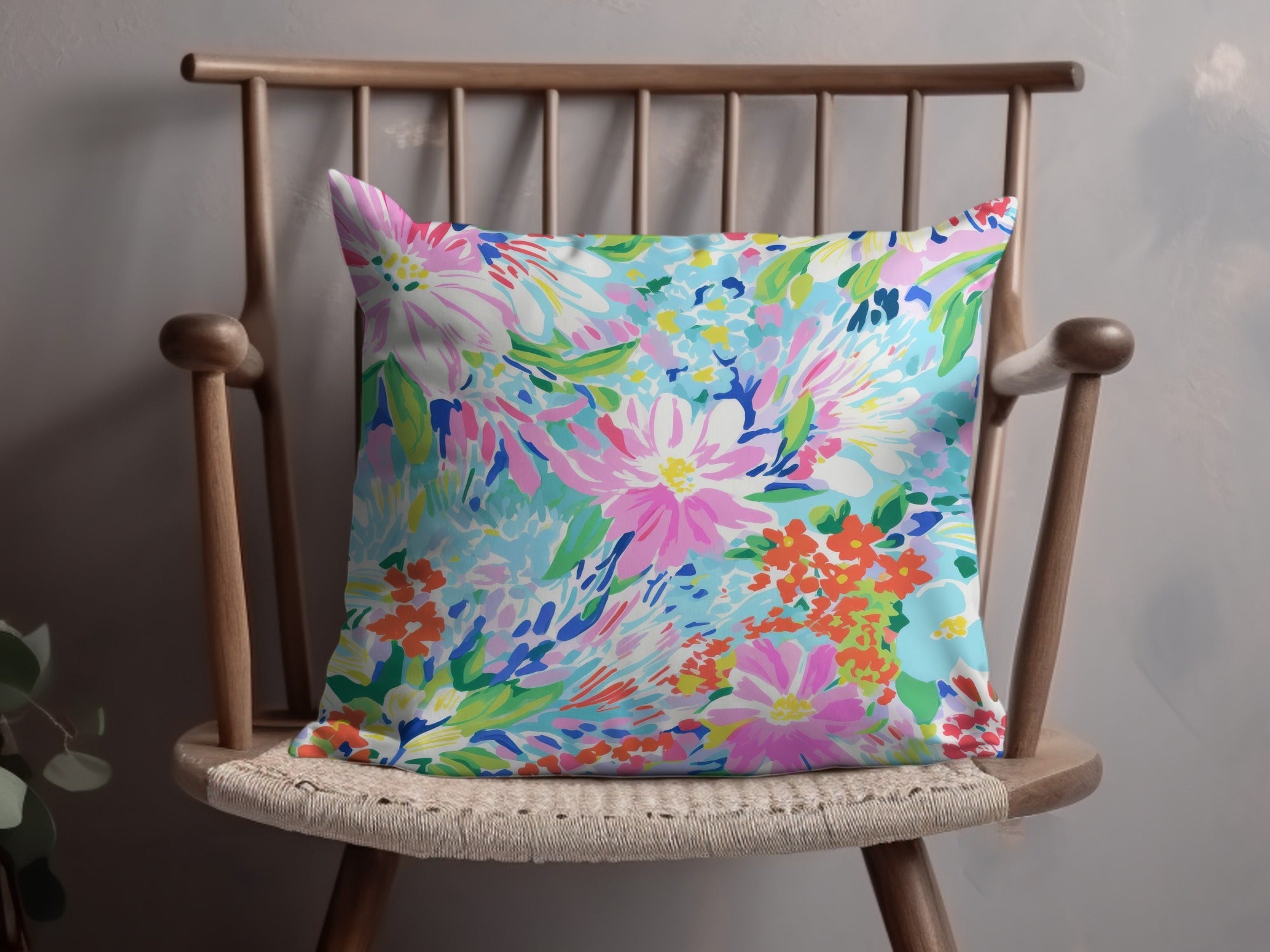 Digital Preppy Floral Ditsy Floral, Pastel Flower Design, Vibrant Print, Repeating Flower Background, Digital Paper for Fabric, Pink Flower Art - Moore and Mountain