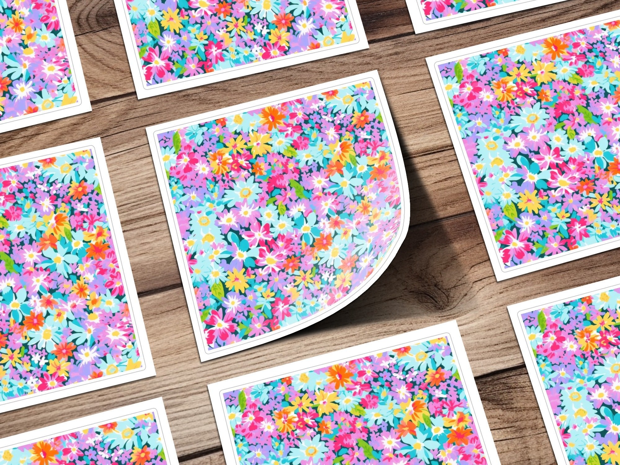 Ditsy Digital Floral Pattern, Seamless Flower Design, Colorful Background, Repeating Fabric Print, Scrapbooking Paper, Digital Download - Moore and Mountain