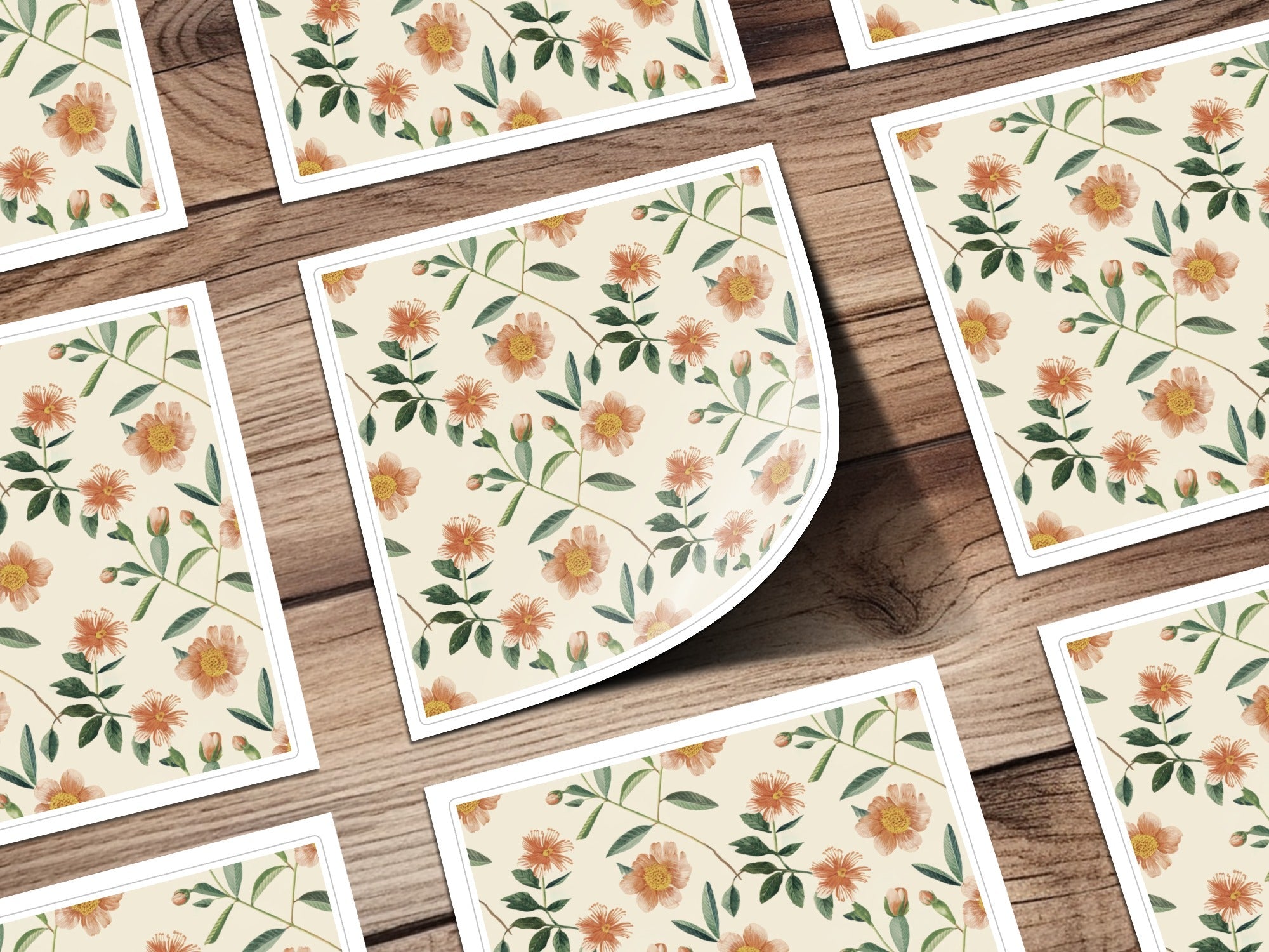 Ditsy Floral Digital Paper, Peach Flower Pattern, Seamless Pattern Design, Repeat Pattern Download, Botanical Print, Surface Pattern Digital - Moore and Mountain