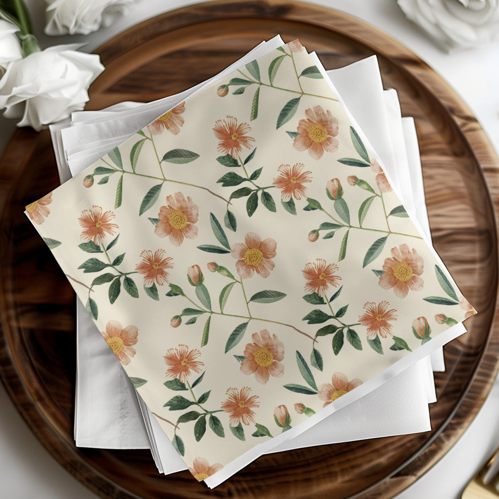 Ditsy Floral Digital Paper, Peach Flower Pattern, Seamless Pattern Design, Repeat Pattern Download, Botanical Print, Surface Pattern Digital - Moore and Mountain