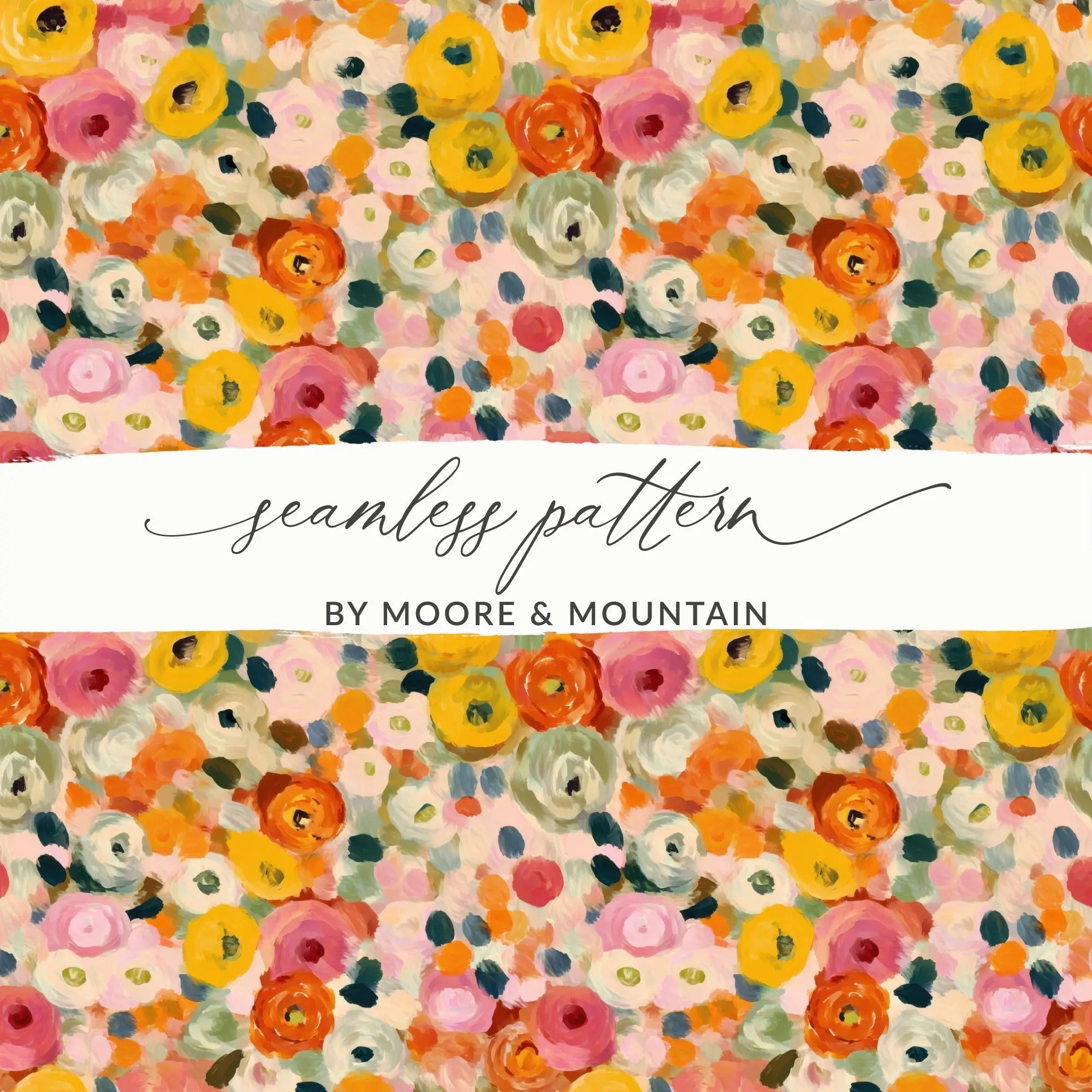 Ditsy Floral Digital Paper, Seamless Flower Pattern, JPEG File, Watercolor Flower Digital, Spring Flowers, Digital Download, Scrapbook Paper - Moore and Mountain