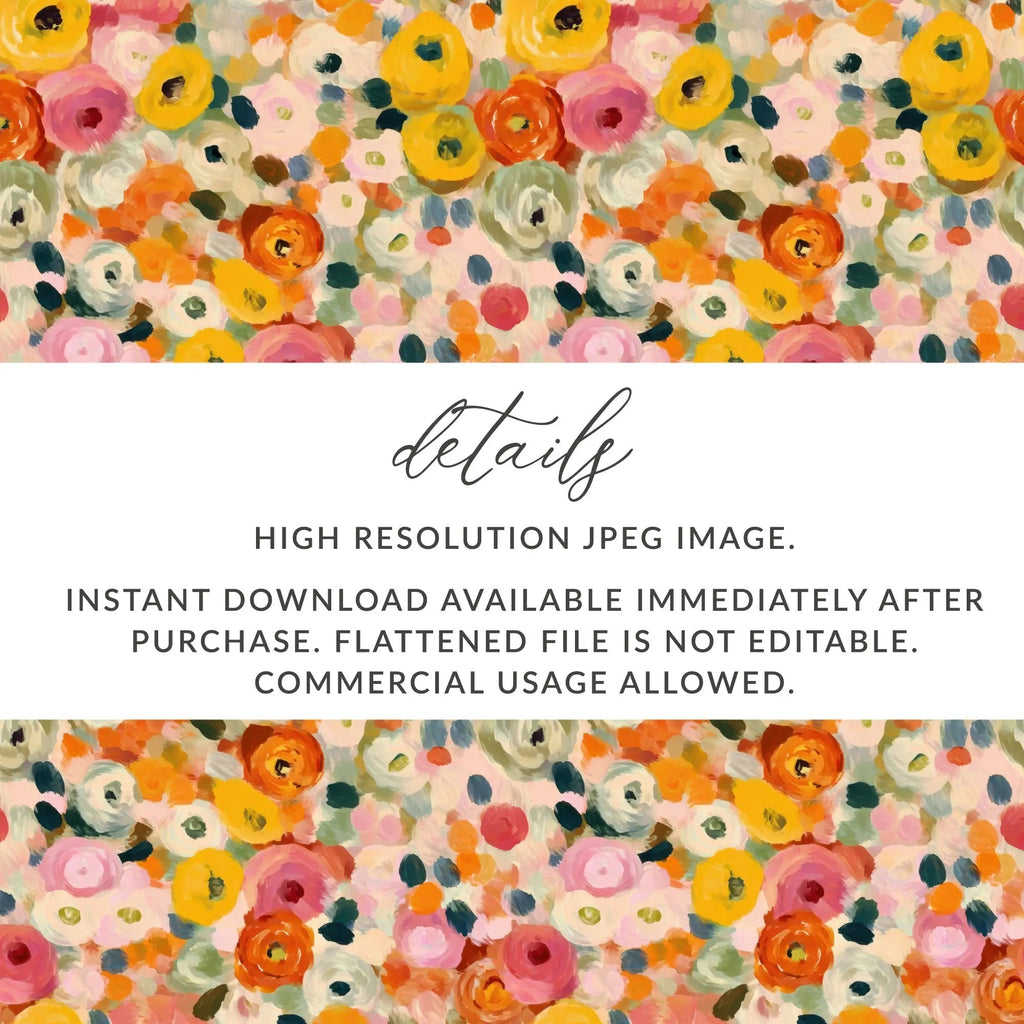 Ditsy Floral Digital Paper, Seamless Flower Pattern, JPEG File, Watercolor Flower Digital, Spring Flowers, Digital Download, Scrapbook Paper - Moore and Mountain
