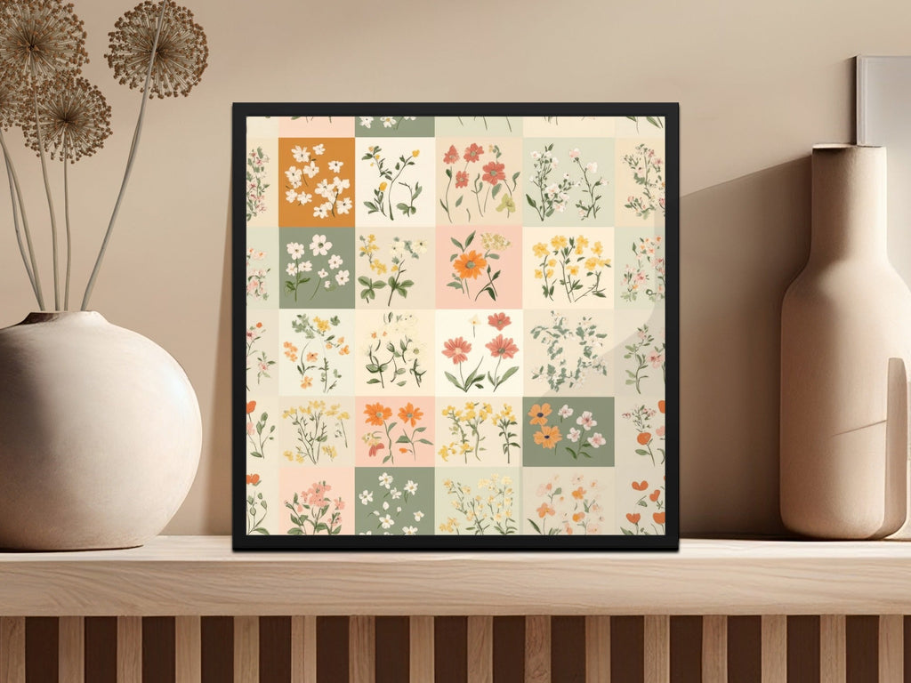 Ditsy Floral Digital Paper, Seamless Patchwork Flower Pattern, Botanical Print, Scrapbook Paper, Fabric Design, 12x12 JPEG, Digital Download - Moore and Mountain