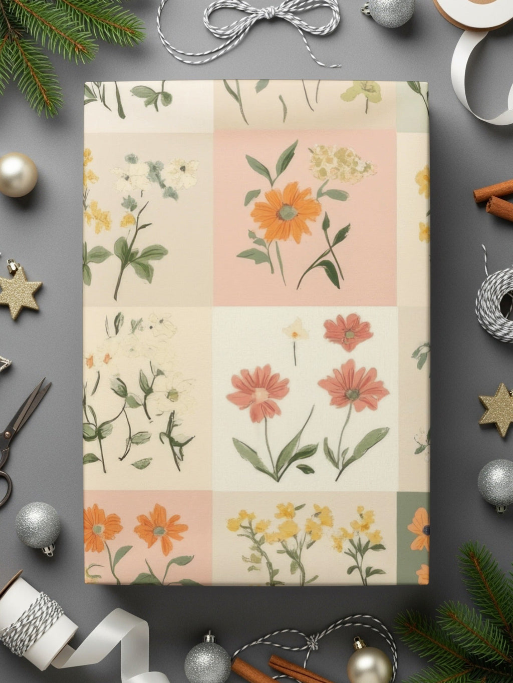 Ditsy Floral Digital Paper, Seamless Patchwork Flower Pattern, Botanical Print, Scrapbook Paper, Fabric Design, 12x12 JPEG, Digital Download - Moore and Mountain