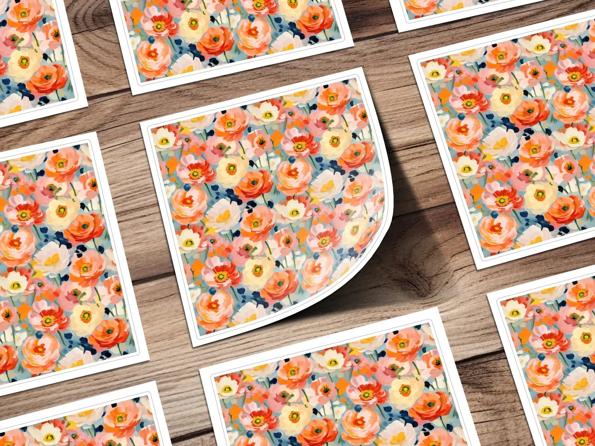 Ditsy Floral Digital Paper, Seamless Poppy Pattern, Flower Digital Download, Floral Print, Scrapbook Paper, Fabric Design, Commercial Use - Moore and Mountain