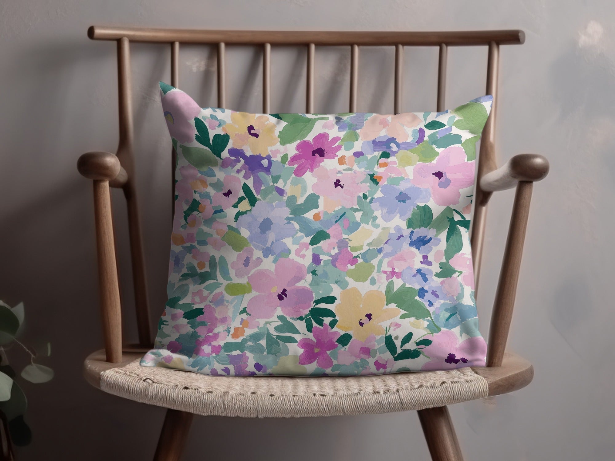 Ditsy Floral Purple Pastel Floral Garden Abstract Art Print - Digital Download - Artistic Pattern Wall Decor - Moore and Mountain