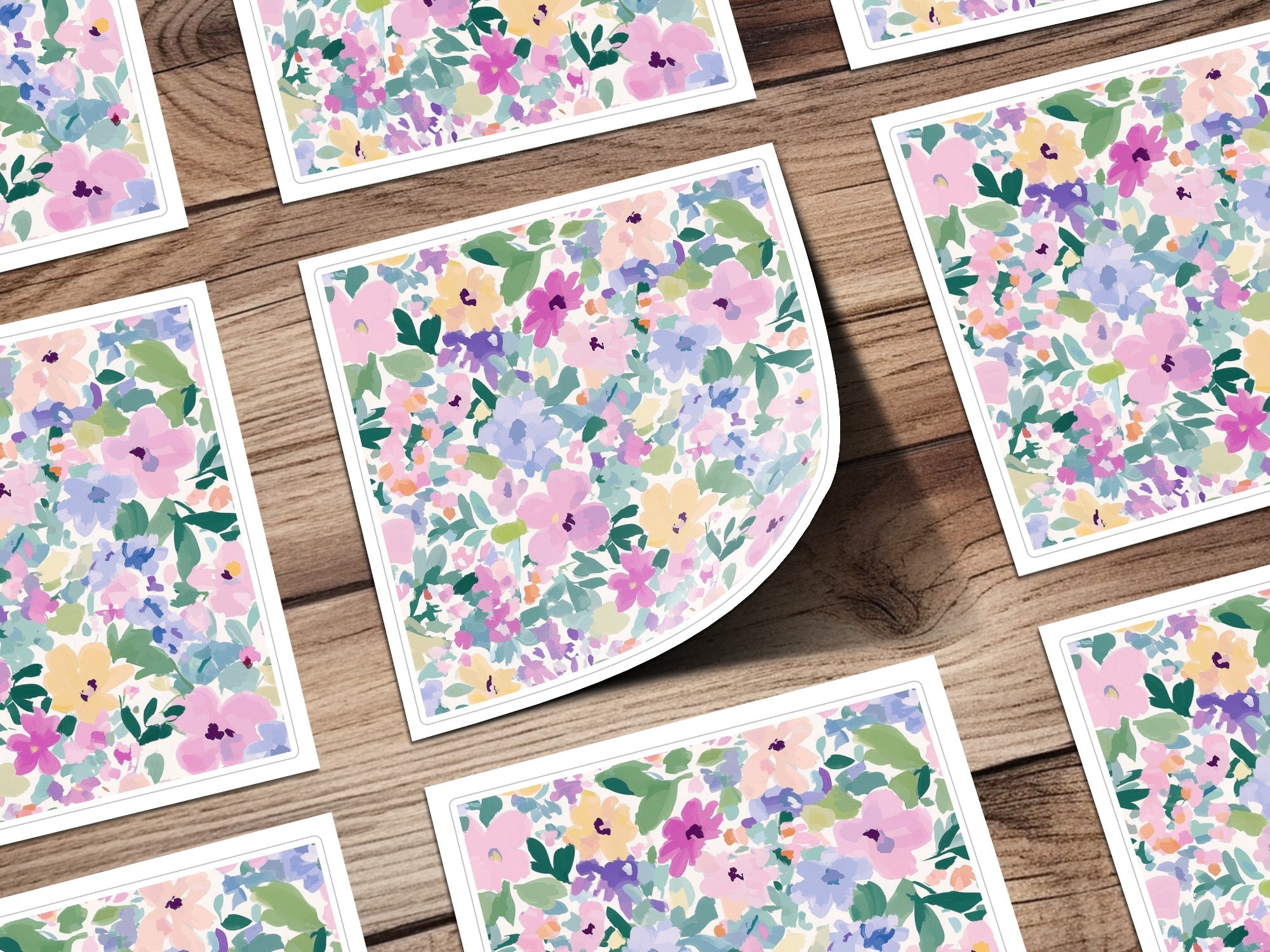 Ditsy Floral Purple Pastel Floral Garden Abstract Art Print - Digital Download - Artistic Pattern Wall Decor - Moore and Mountain