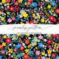 Ditsy Floral Seamless Pattern Colorful Flower Design, Fabric Print, Scrapbook Paper, Digital Download - Moore and Mountain