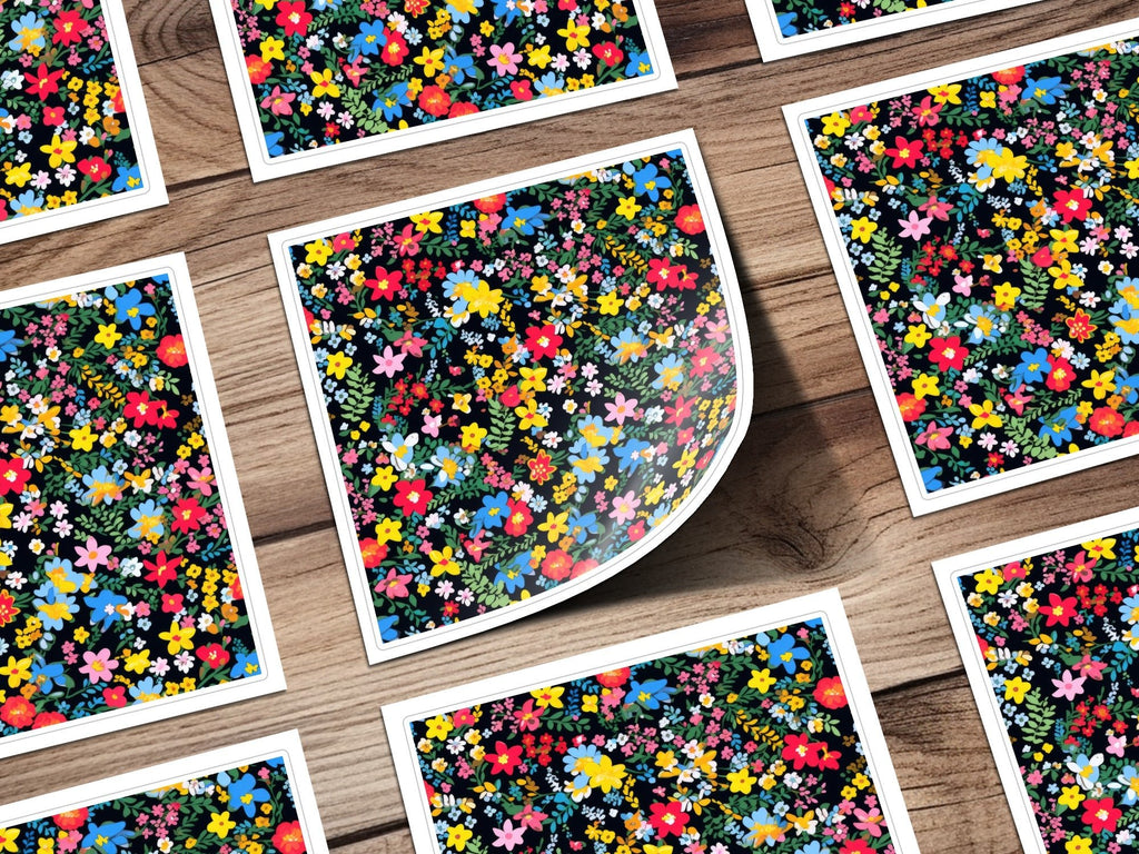 Ditsy Floral Seamless Pattern Colorful Flower Design, Fabric Print, Scrapbook Paper, Digital Download - Moore and Mountain