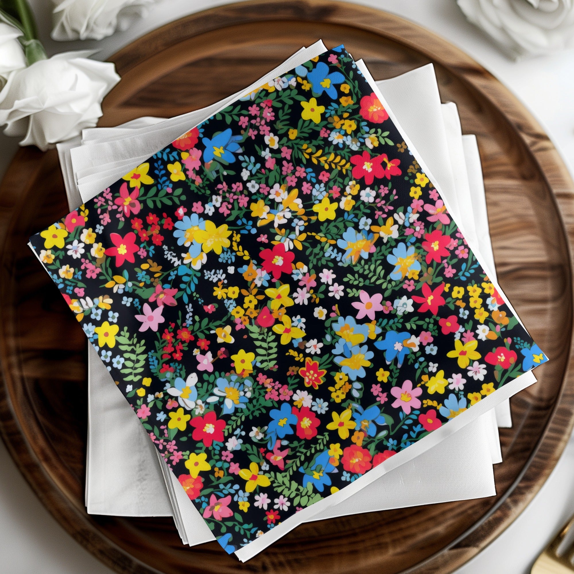 Ditsy Floral Seamless Pattern Colorful Flower Design, Fabric Print, Scrapbook Paper, Digital Download - Moore and Mountain