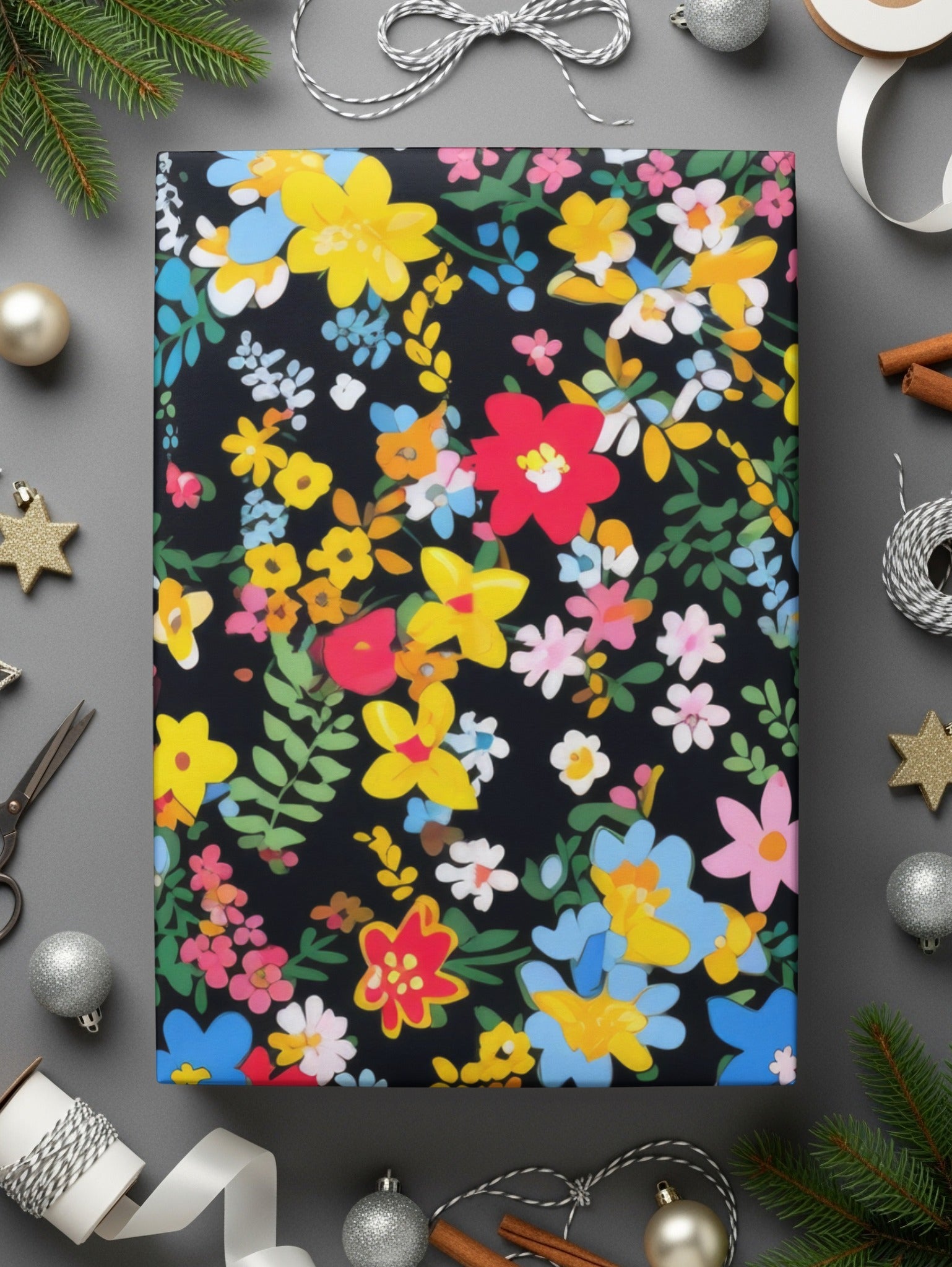 Ditsy Floral Seamless Pattern Colorful Flower Design, Fabric Print, Scrapbook Paper, Digital Download - Moore and Mountain