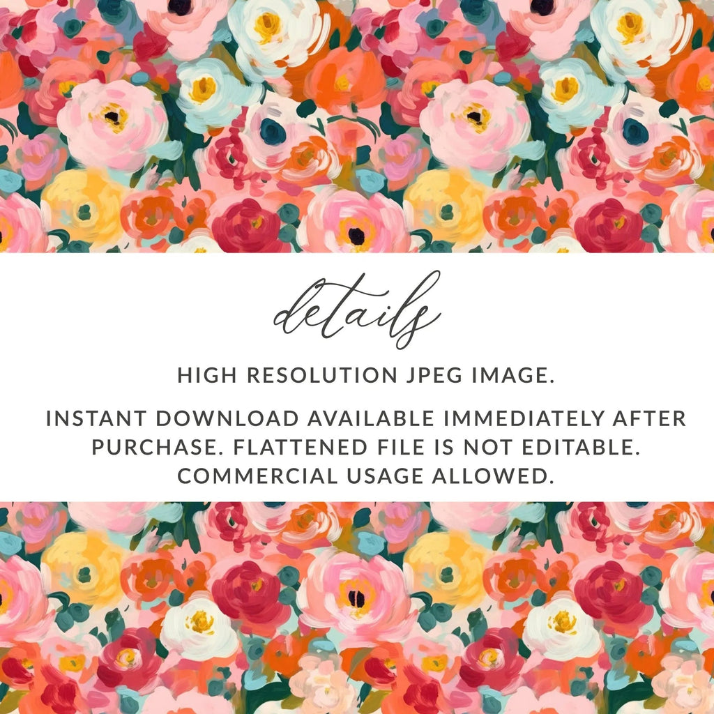 Ditsy Floral Seamless Pattern Digital, Colorful Flower Design, JPEG Files, Scrapbook Paper, Fabric Design, Commercial Use, Digital Download - Moore and Mountain