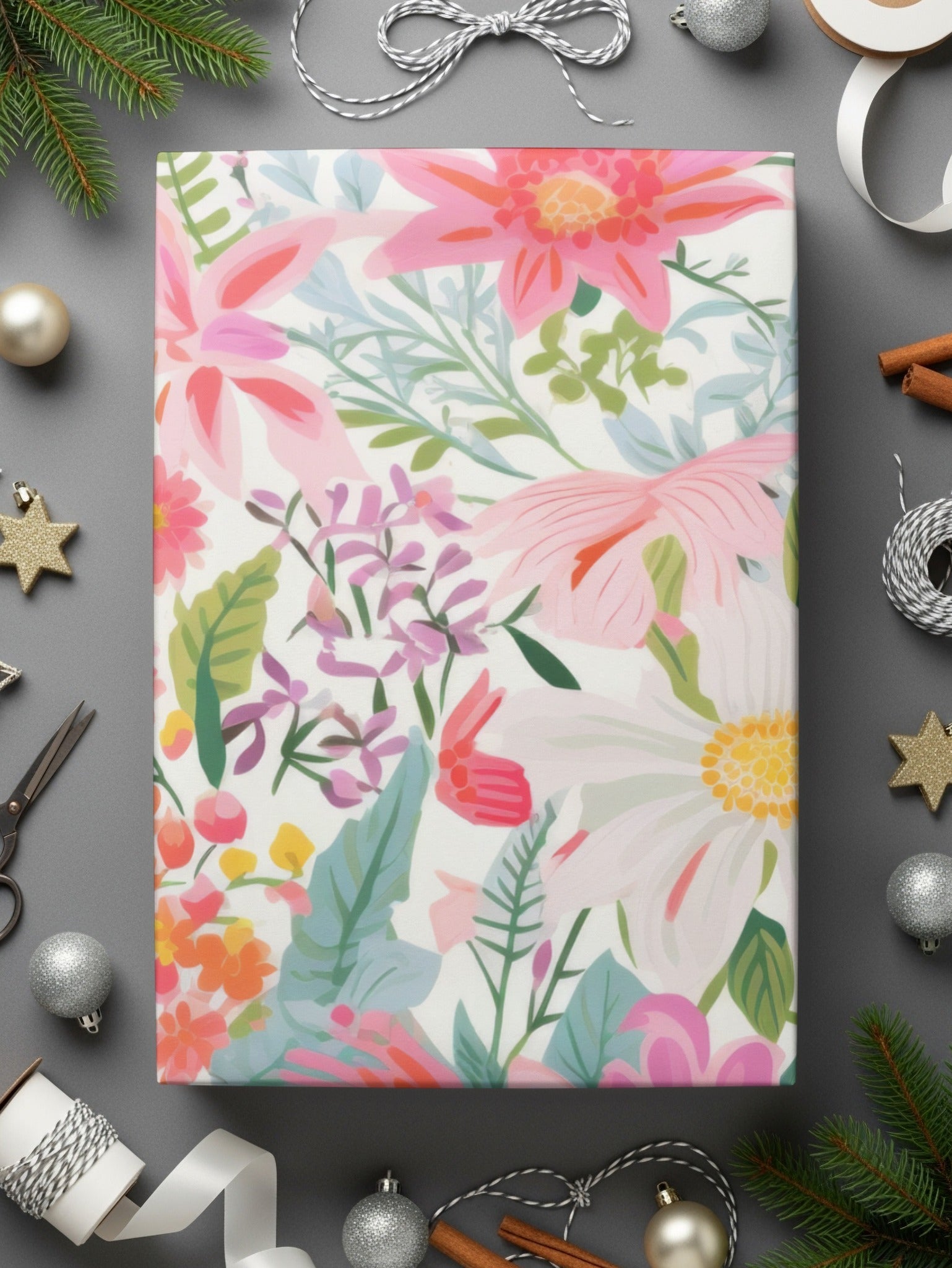 Ditsy Floral Seamless Pattern Digital, Colorful Flowers Repeat Pattern Design, Digital Paper Download, Printable Flower Pattern, 12x12 inch JPEG - Moore and Mountain