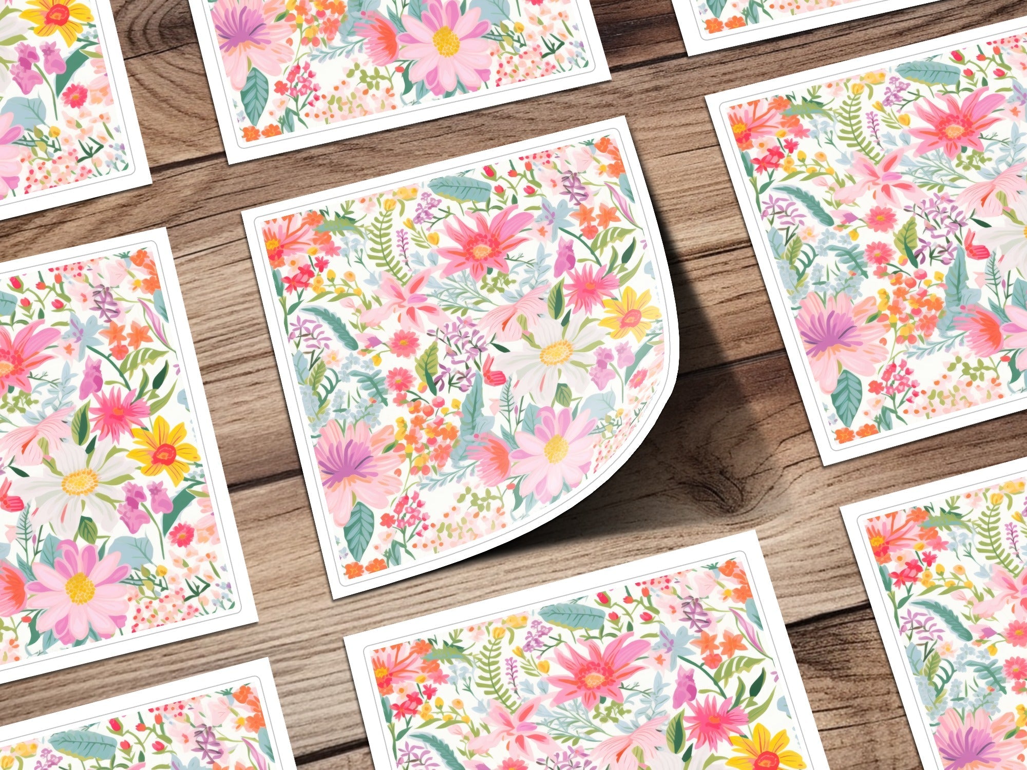 Ditsy Floral Seamless Pattern Digital, Colorful Flowers Repeat Pattern Design, Digital Paper Download, Printable Flower Pattern, 12x12 inch JPEG - Moore and Mountain