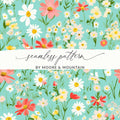 Ditsy Floral Seamless Pattern, Digital Paper, Flower Pattern Download, Daisy Pattern, Botanical Print, Digital Background, Fabric Pattern - Moore and Mountain