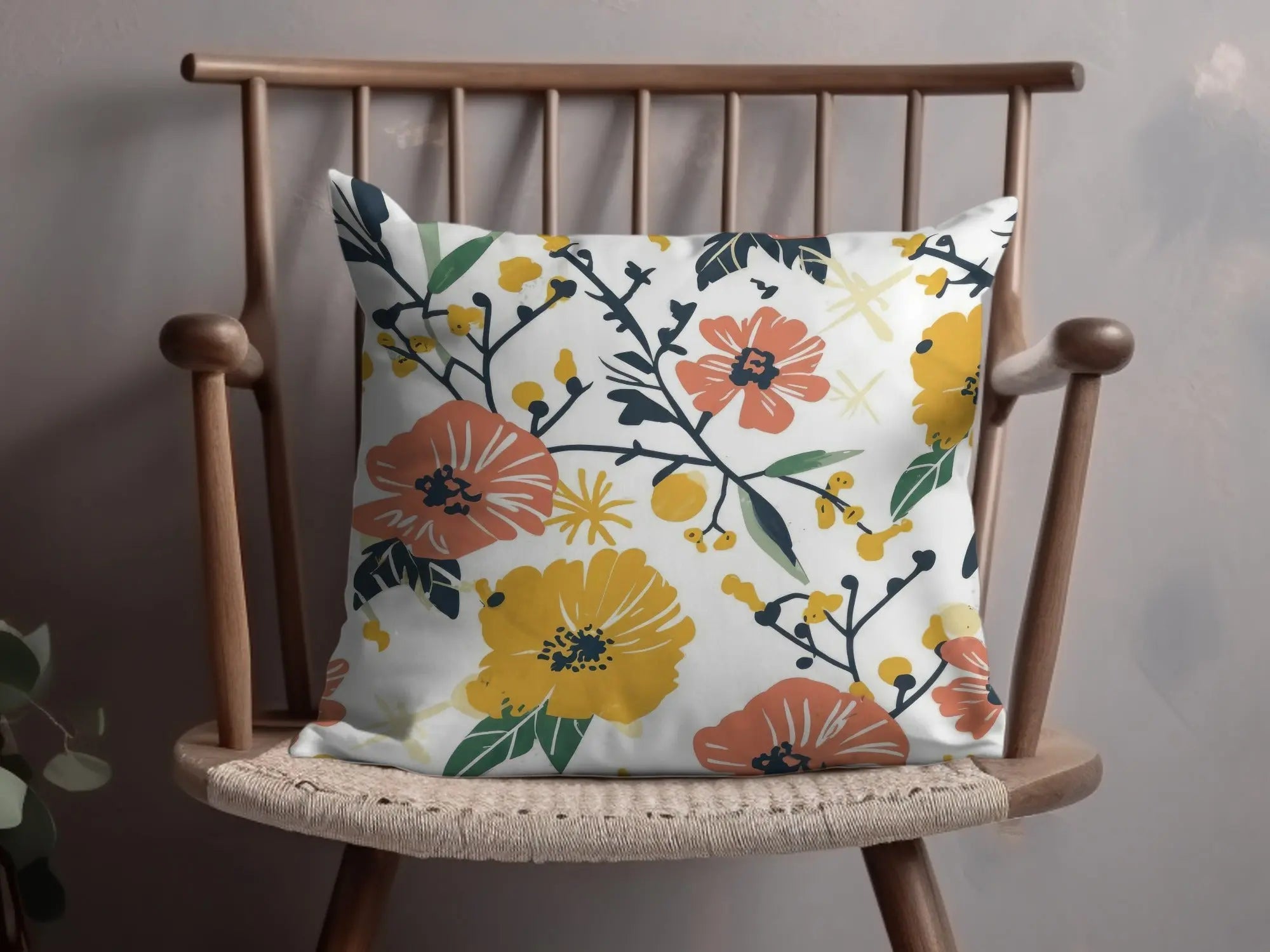 Ditsy Floral Seamless Pattern Digital Paper, Orange Yellow Flowers, Botanical Print, Fabric Design, Scrapbooking, Digital Download - Moore and Mountain