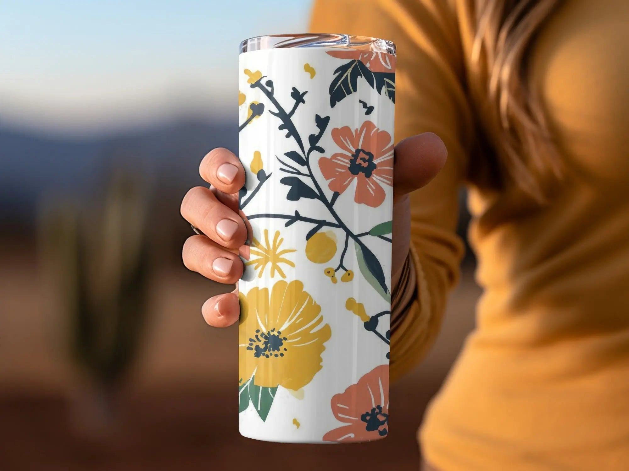 Ditsy Floral Seamless Pattern Digital Paper, Orange Yellow Flowers, Botanical Print, Fabric Design, Scrapbooking, Digital Download - Moore and Mountain