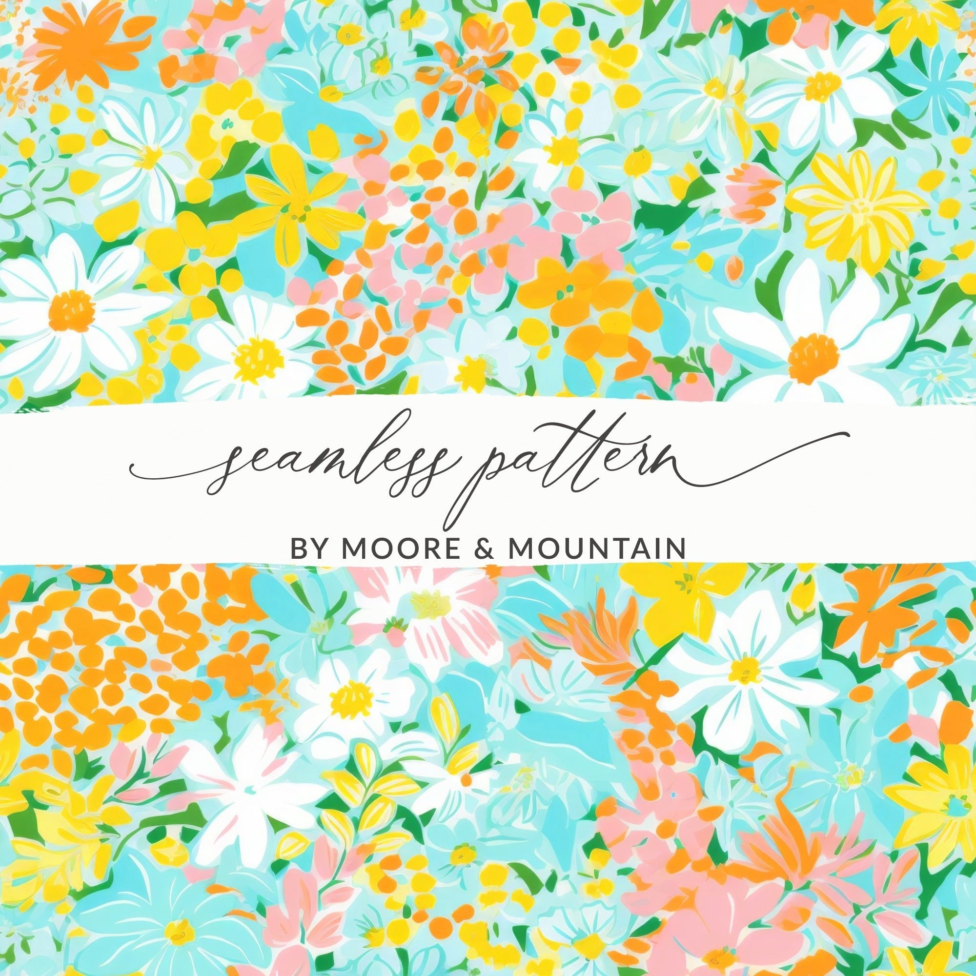 Ditsy Floral Seamless Pattern, Digital Paper, Summer Print, Scrapbook Paper, Fabric Design, Pastel Flower Pattern, Flower Digital Pattern - Moore and Mountain