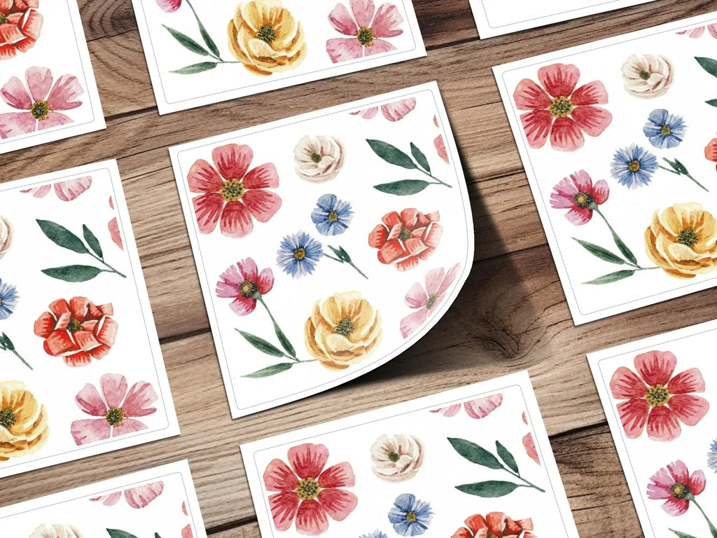 Ditsy Floral Watercolor Flower Digital Paper, Floral Seamless Pattern JPEG, Botanical Print Fabric Design, Flower Background, Commercial Use, Digital - Moore and Mountain