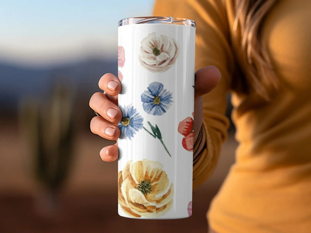 Ditsy Floral Watercolor Flower Digital Paper, Floral Seamless Pattern JPEG, Botanical Print Fabric Design, Flower Background, Commercial Use, Digital - Moore and Mountain