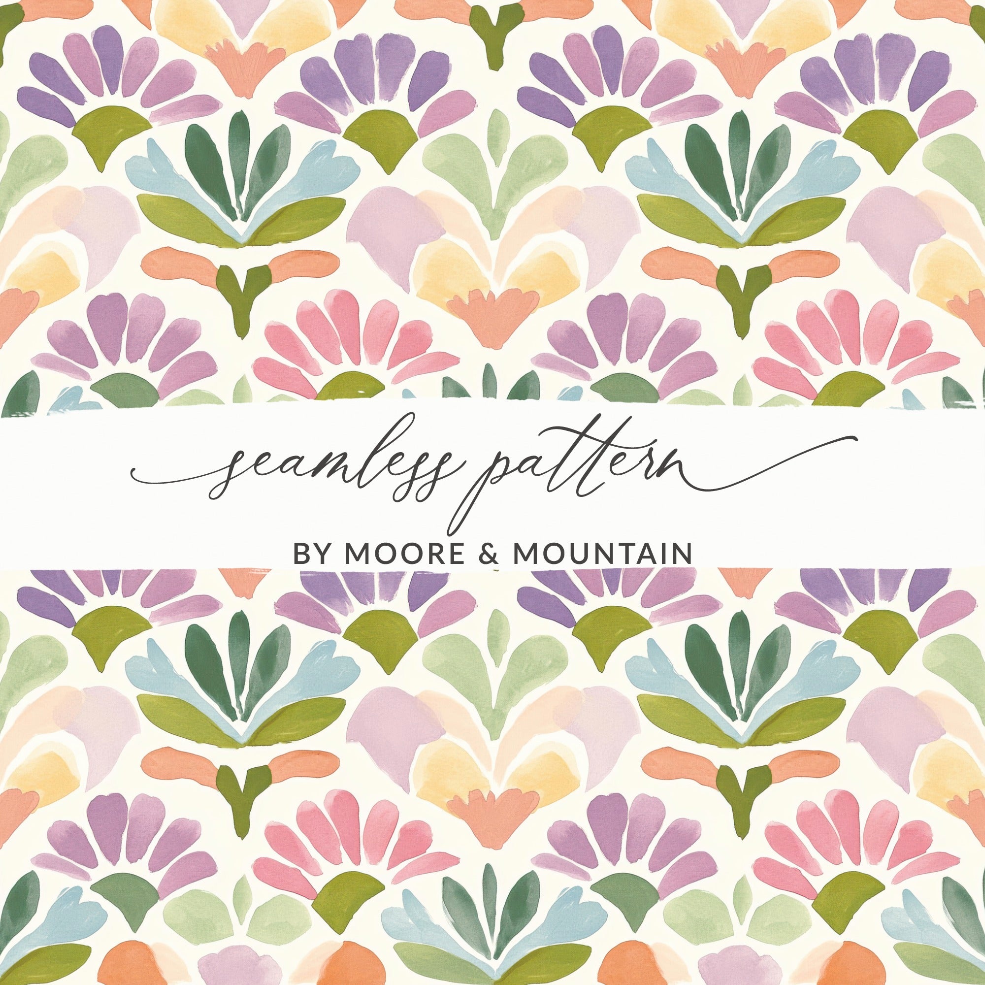 Colorful Flower Seamless Pattern by Moore & Mountain