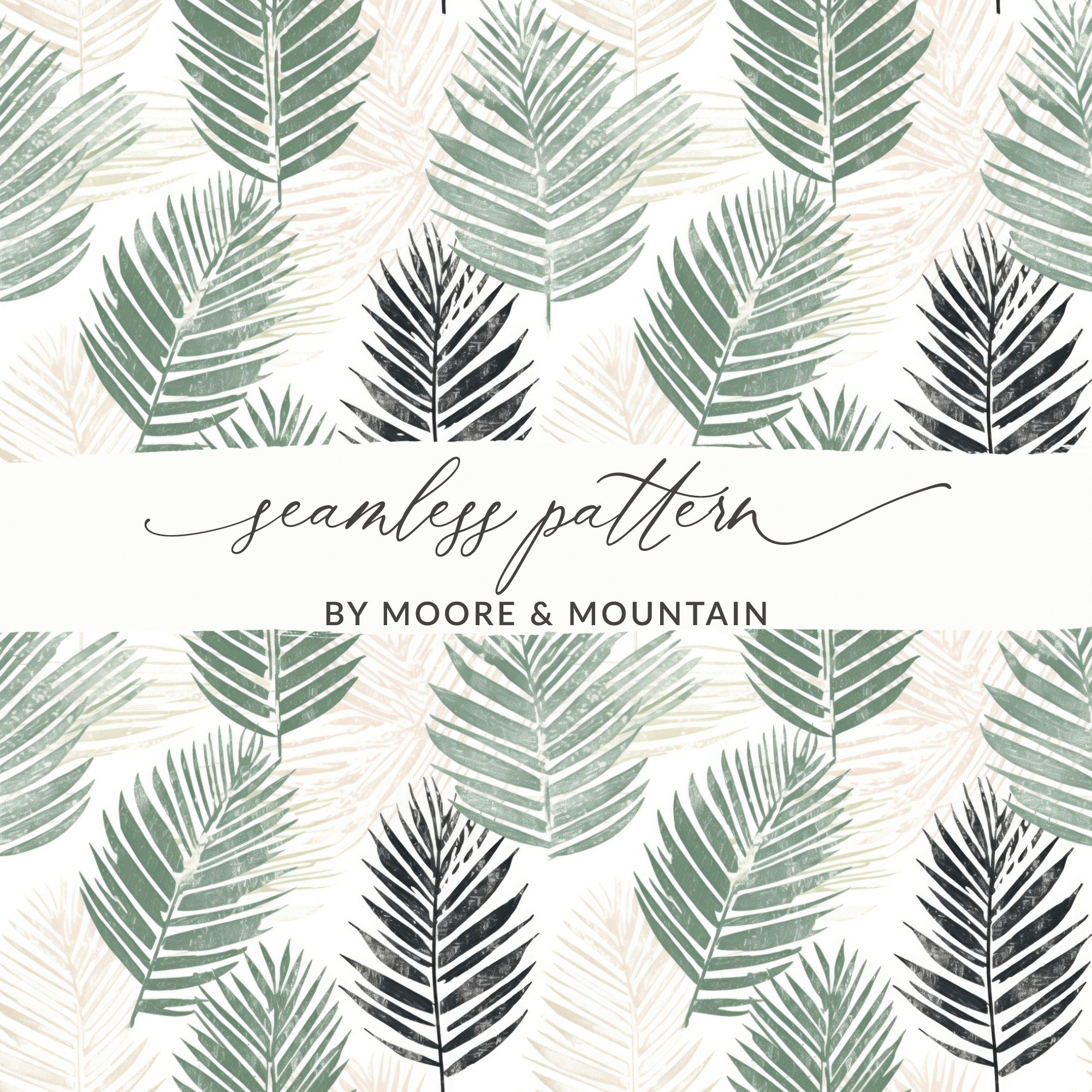 Tropical Leaf Print Seamless Pattern by Moore & Mountain