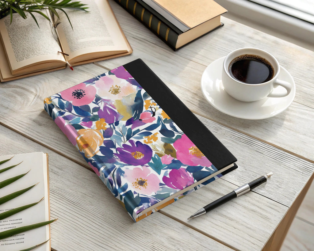 Vibrant Floral Hardcover Notebook With Artistic Design