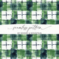 Green and Blue Plaid Seamless Pattern Design Template