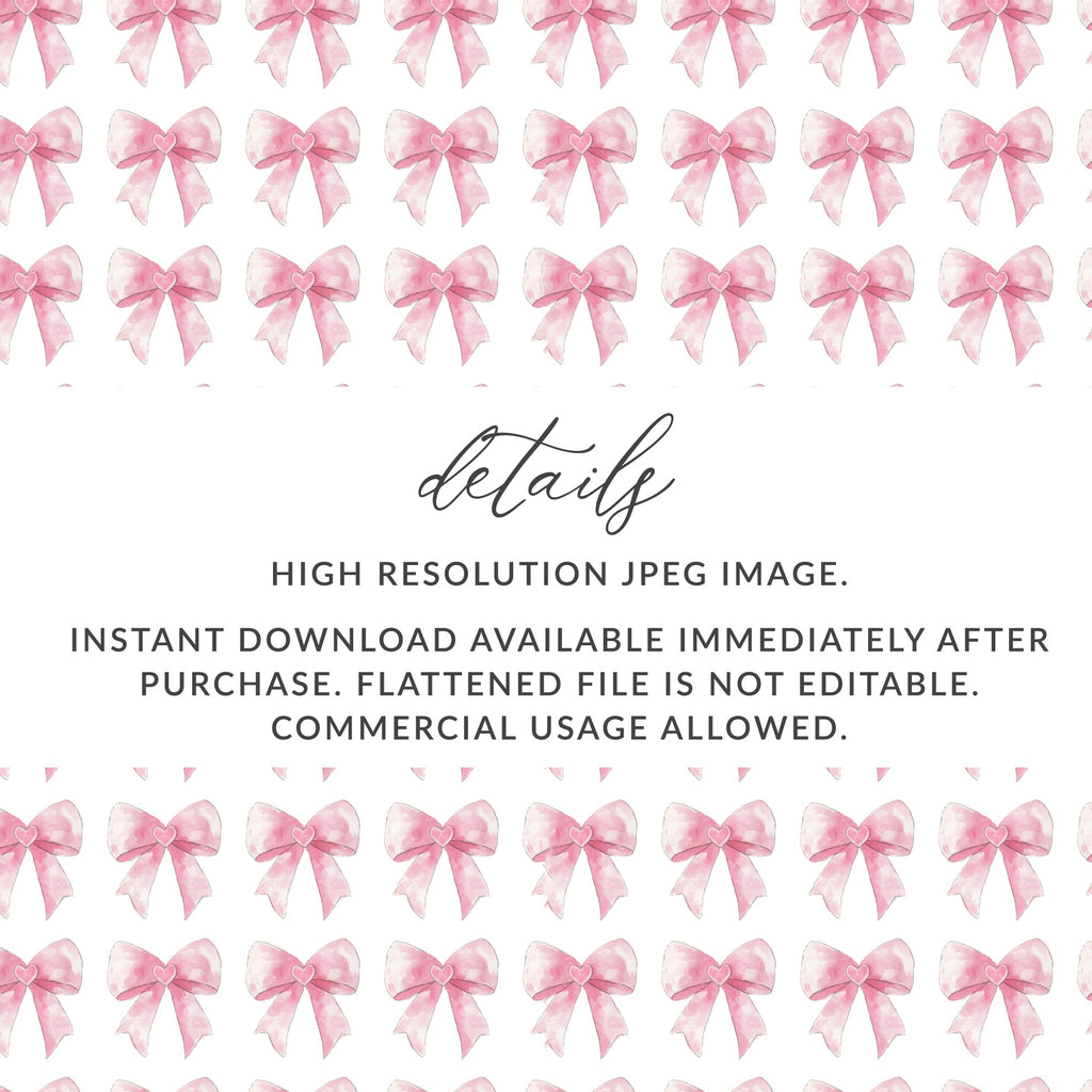 Pink Bow High Resolution JPEG Instant Download Image