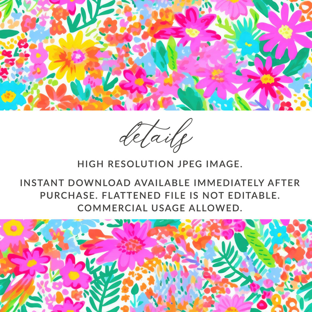 High Resolution Colorful Floral Pattern Design Instant Download