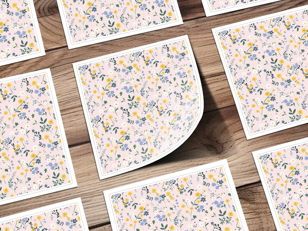Floral Patterned Decorative Sheets for Crafting