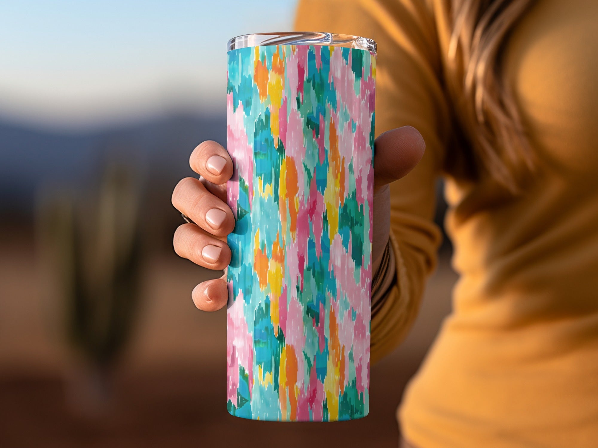 Colorful Abstract Pattern Insulated Travel Tumbler