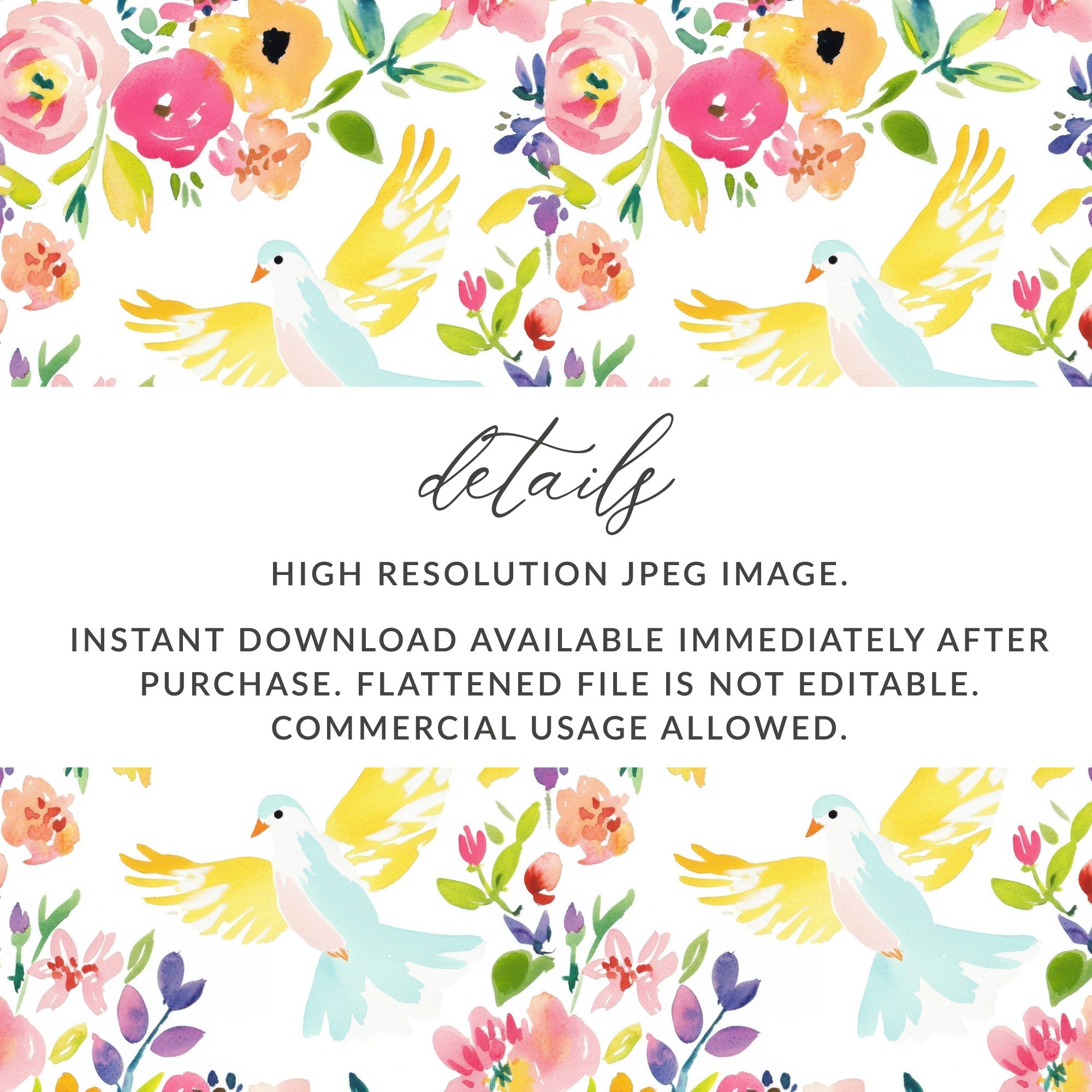 High Resolution Floral Watercolor JPEG Image Download