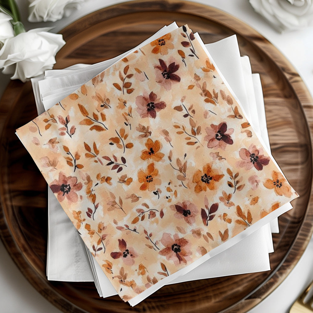 Floral Themed Decorative Paper Napkin Product