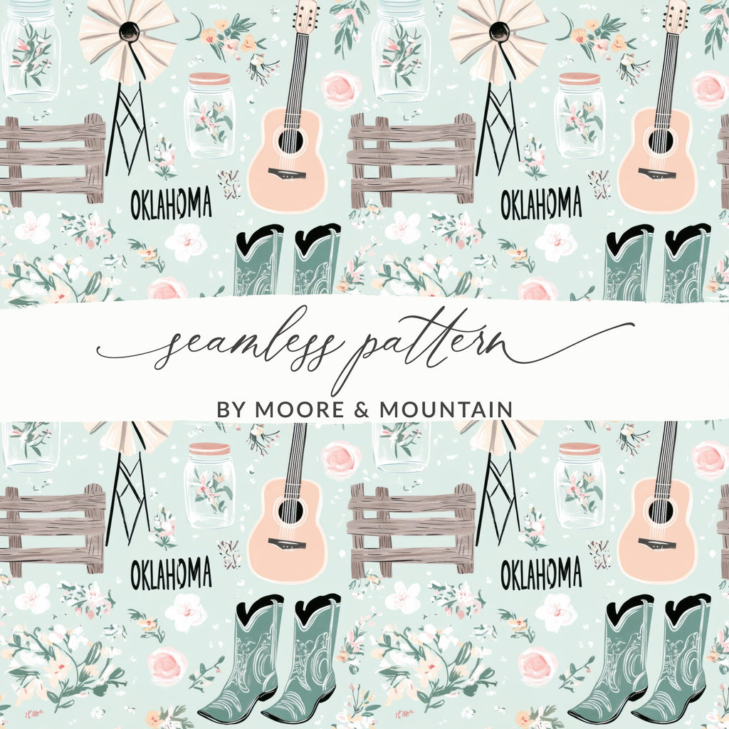 Oklahoma Themed Pattern by Moore and Mountain Design