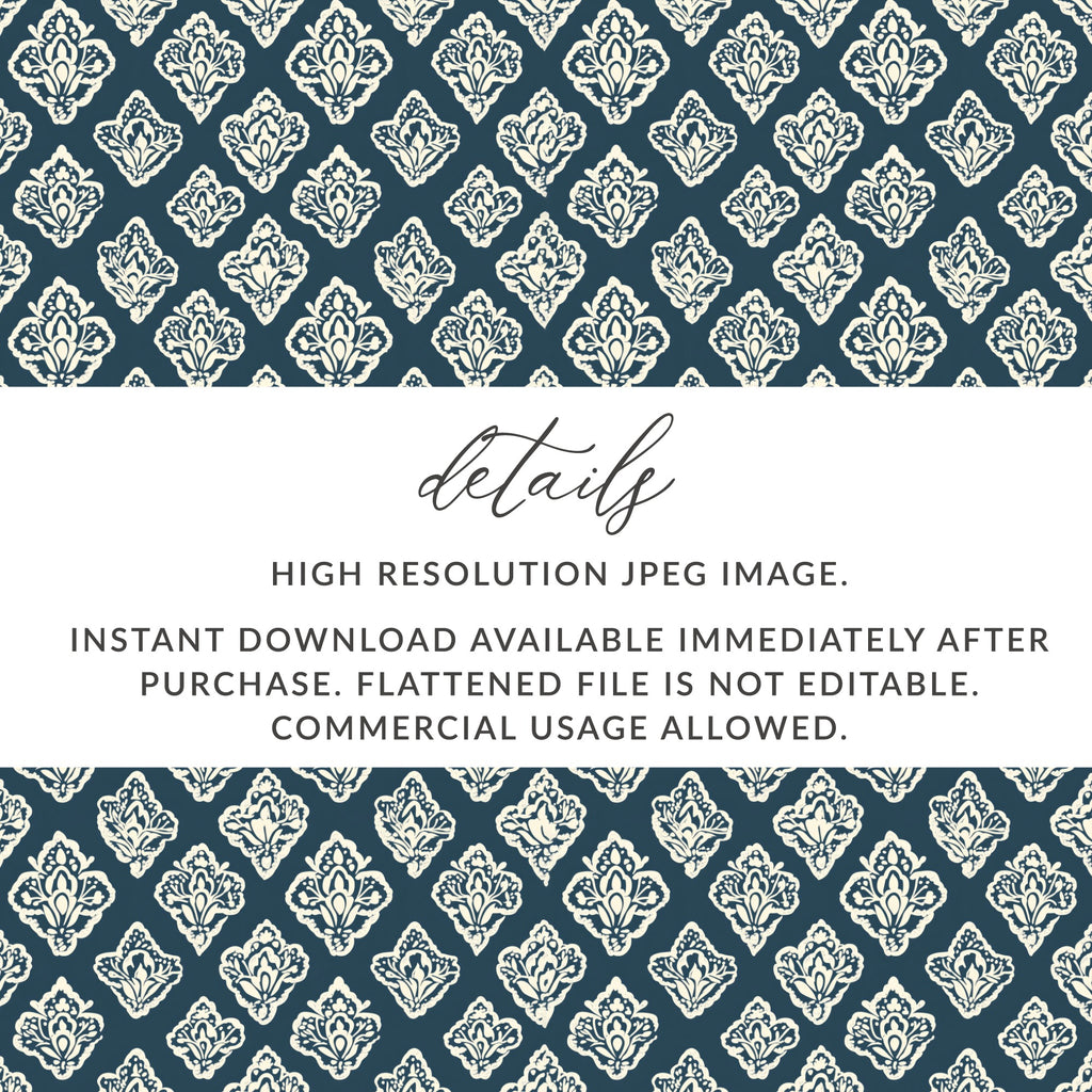 High Resolution JPEG Damask Pattern Instant Download