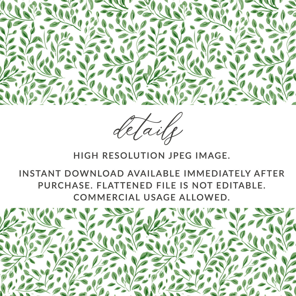 Green Leafy Pattern High Resolution JPEG Instant Download
