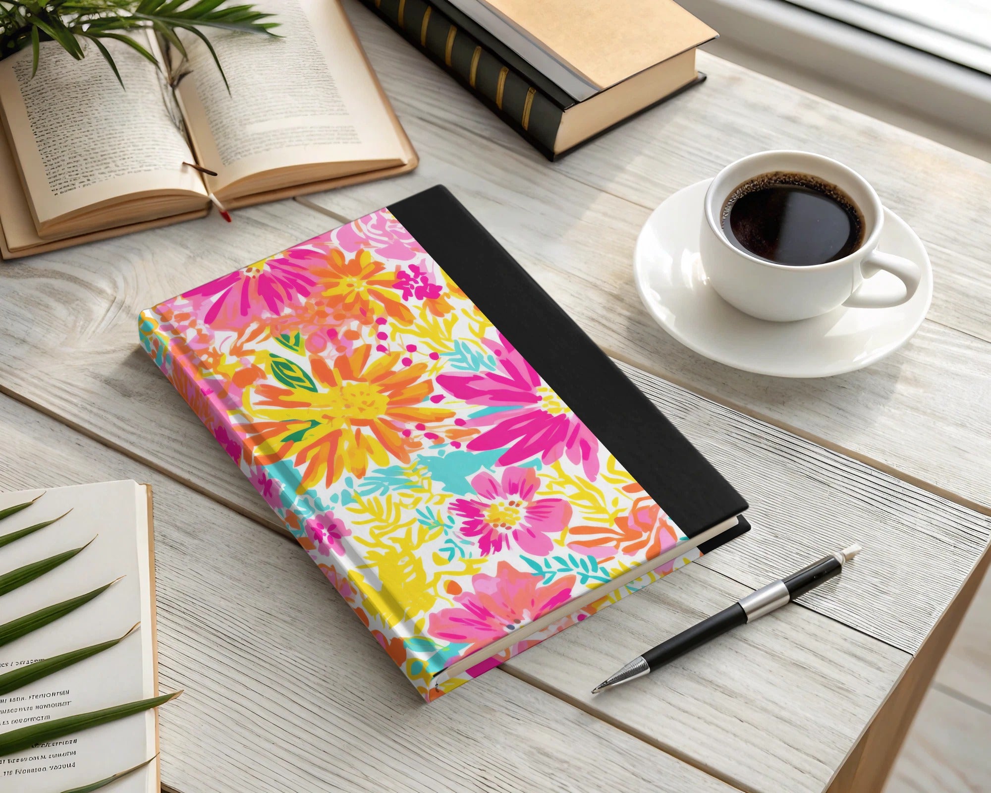 Colorful Floral Hardcover Notebook for Daily Use