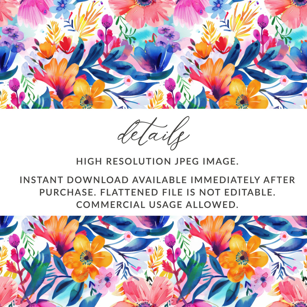Vibrant Watercolor Floral Pattern Digital product type