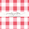 Pink and White Gingham Seamless Pattern Design
