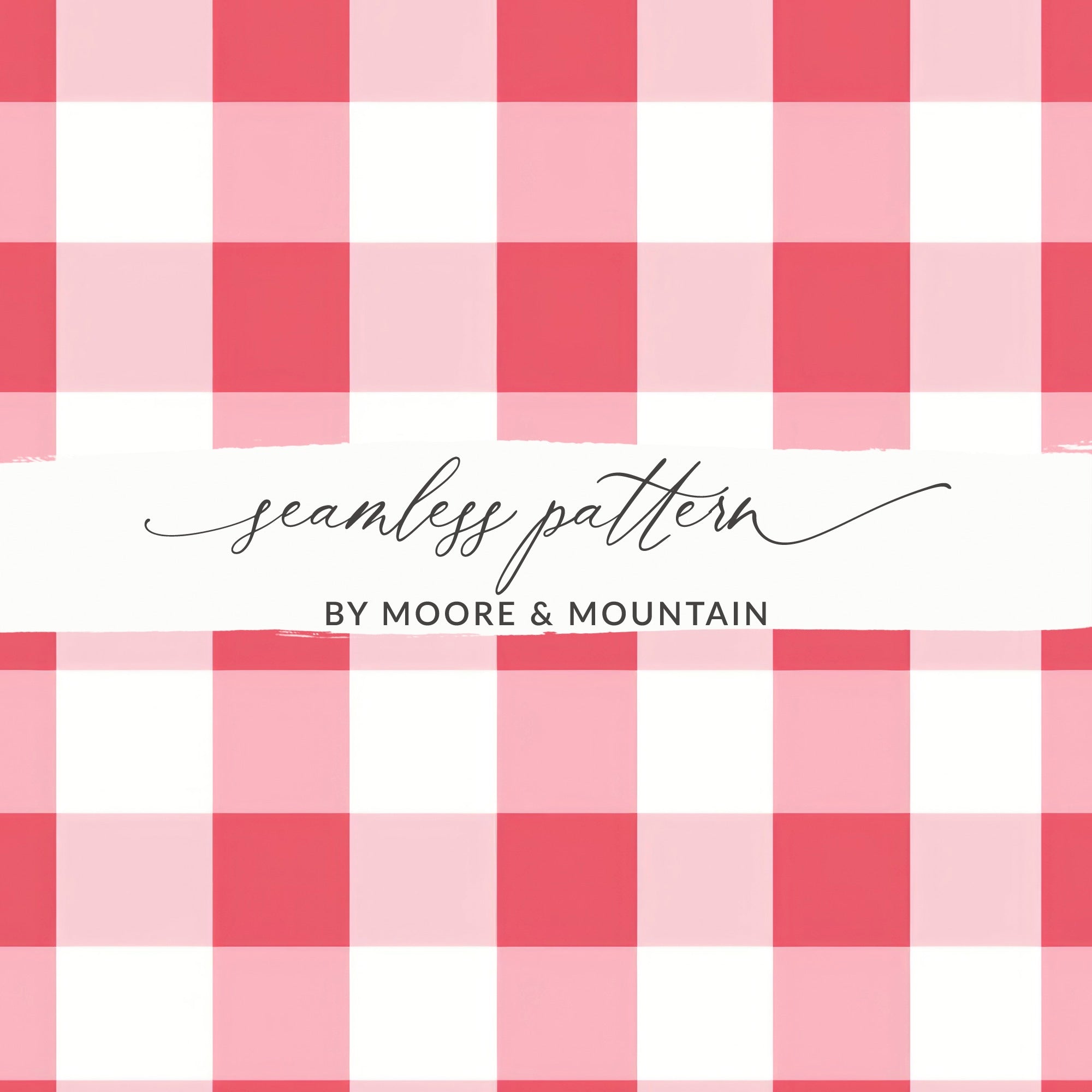 Pink and White Gingham Seamless Pattern Design