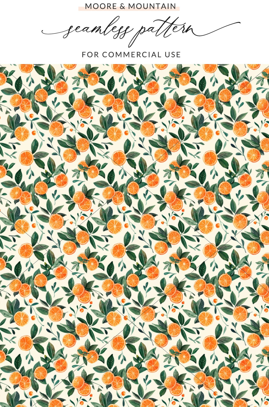 Orange and Green Seamless Pattern for Commercial Use